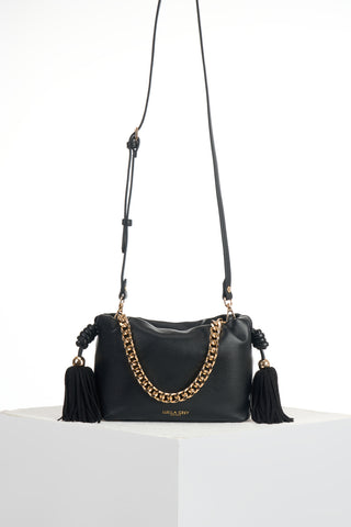 Athena Black Tassel & Chain Crossbody