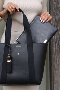 Benita Black Casual Tote With Pouch