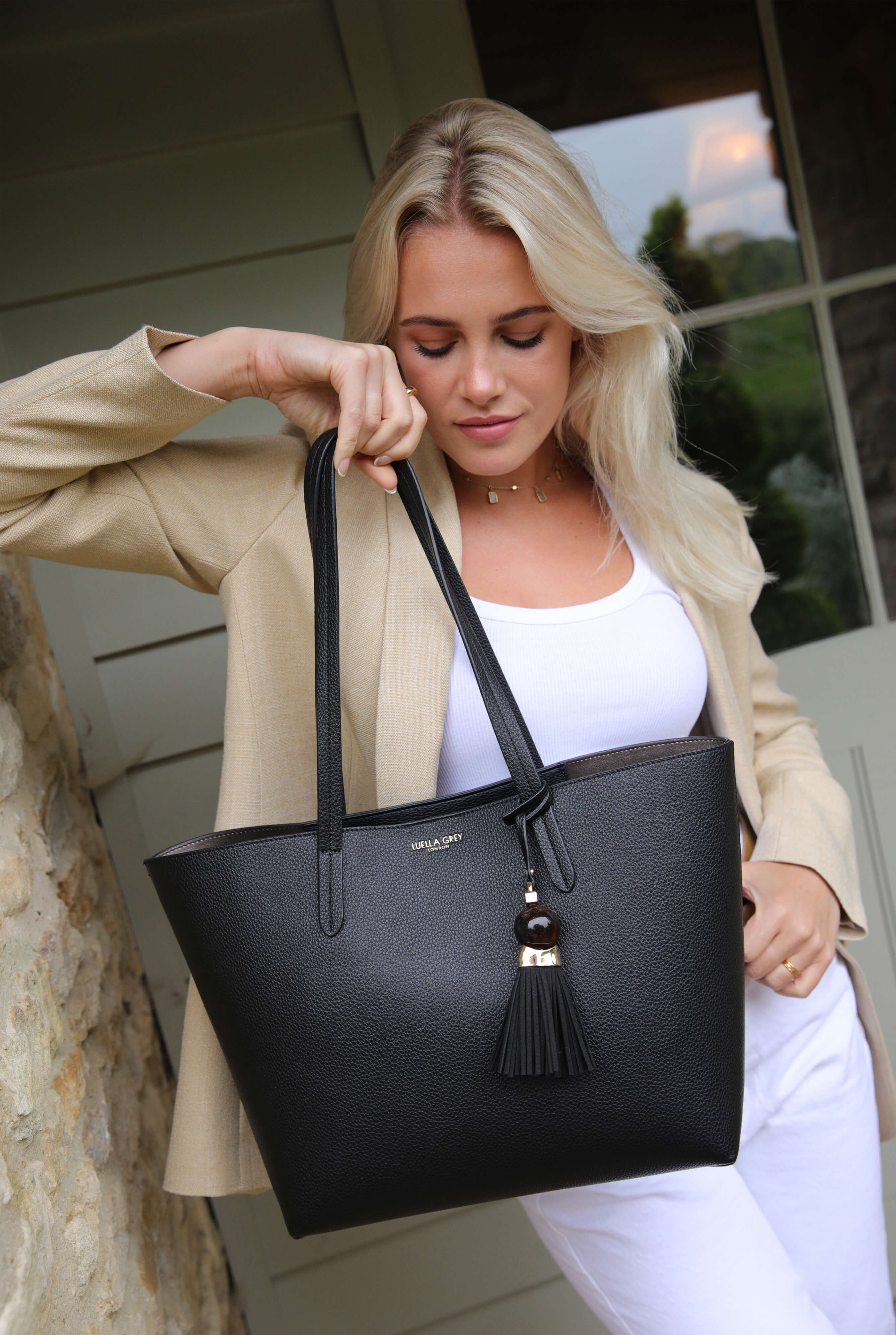 ◆VALLUAT◆ Benny bagBlack 4-16 Benny Black Tote & Canvas Pouch – Luella Grey