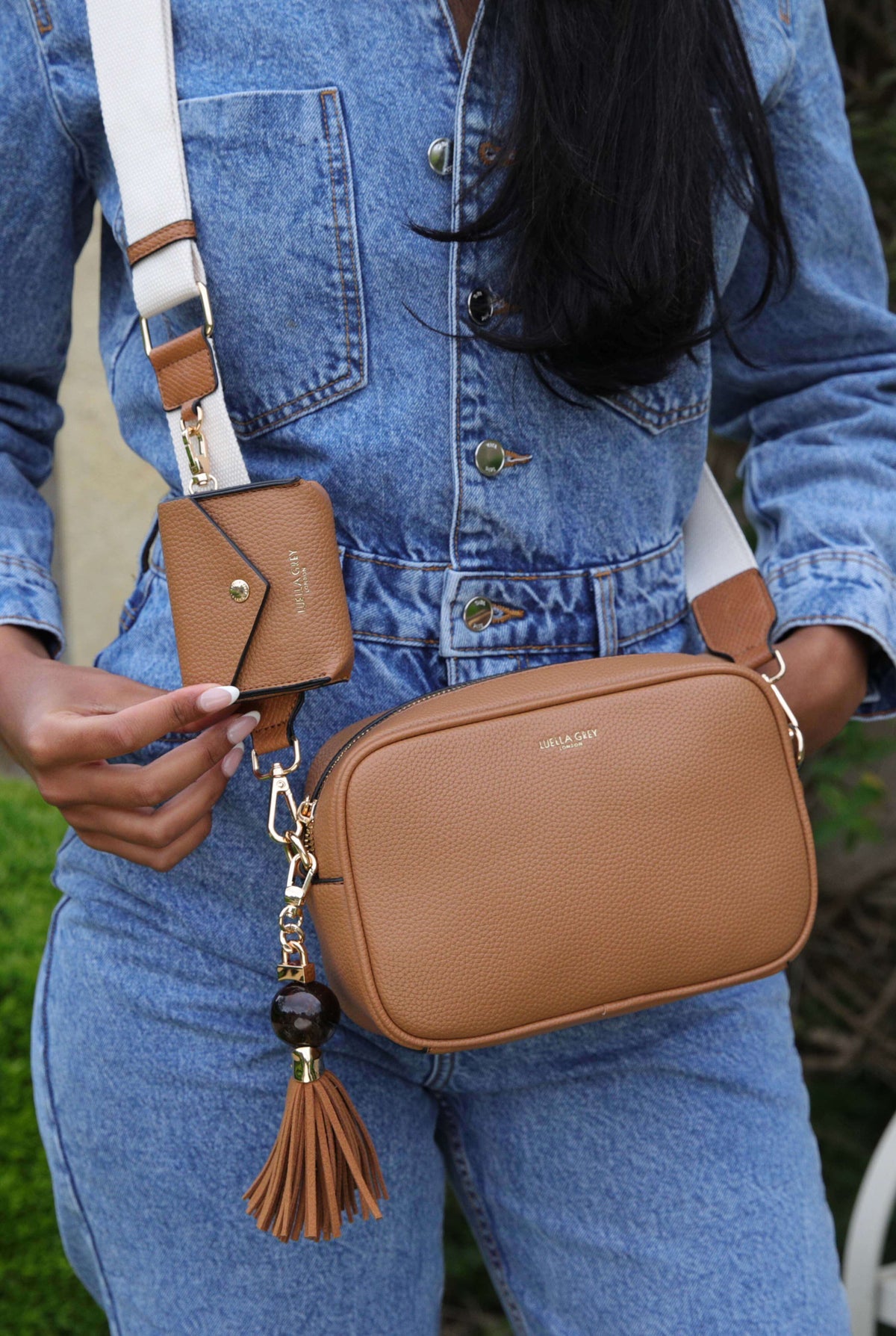 Betty Camel Camera Crossbody