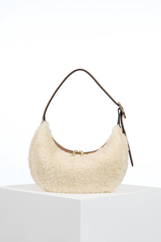 Blythe Ecru Borg Scoop Shoulder Bag