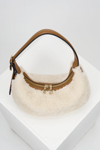 Blythe Ecru Borg Scoop Shoulder Bag