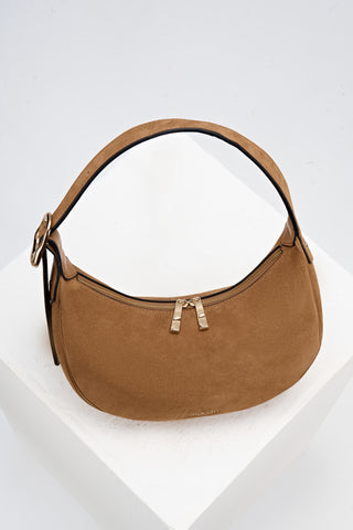 Blythe Tan Recycled Suede Scoop Shoulder Bag