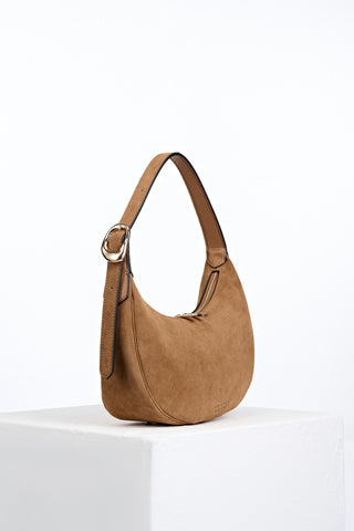 Blythe Tan Recycled Suede Scoop Shoulder Bag