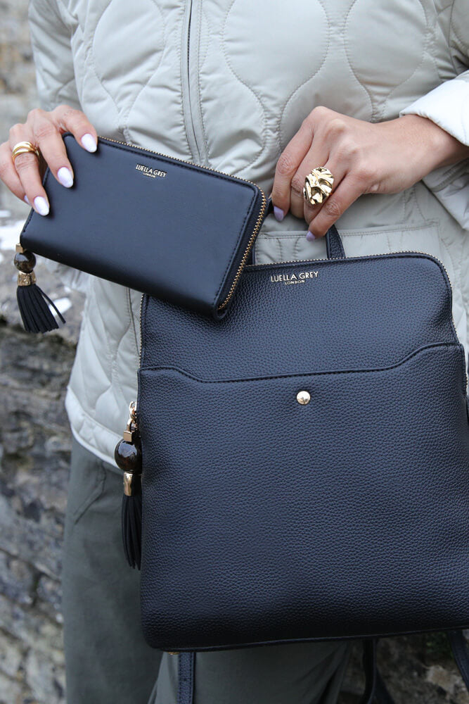 Myrtle Black Large Tassel Purse