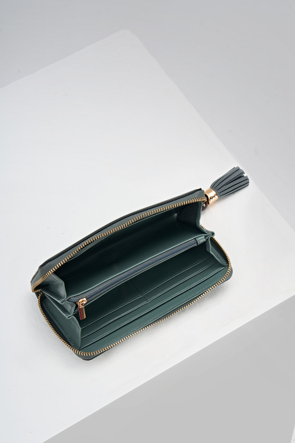 Capriana Steel Green Large Purse