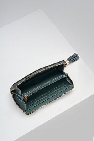 Capriana Steel Green Large Purse