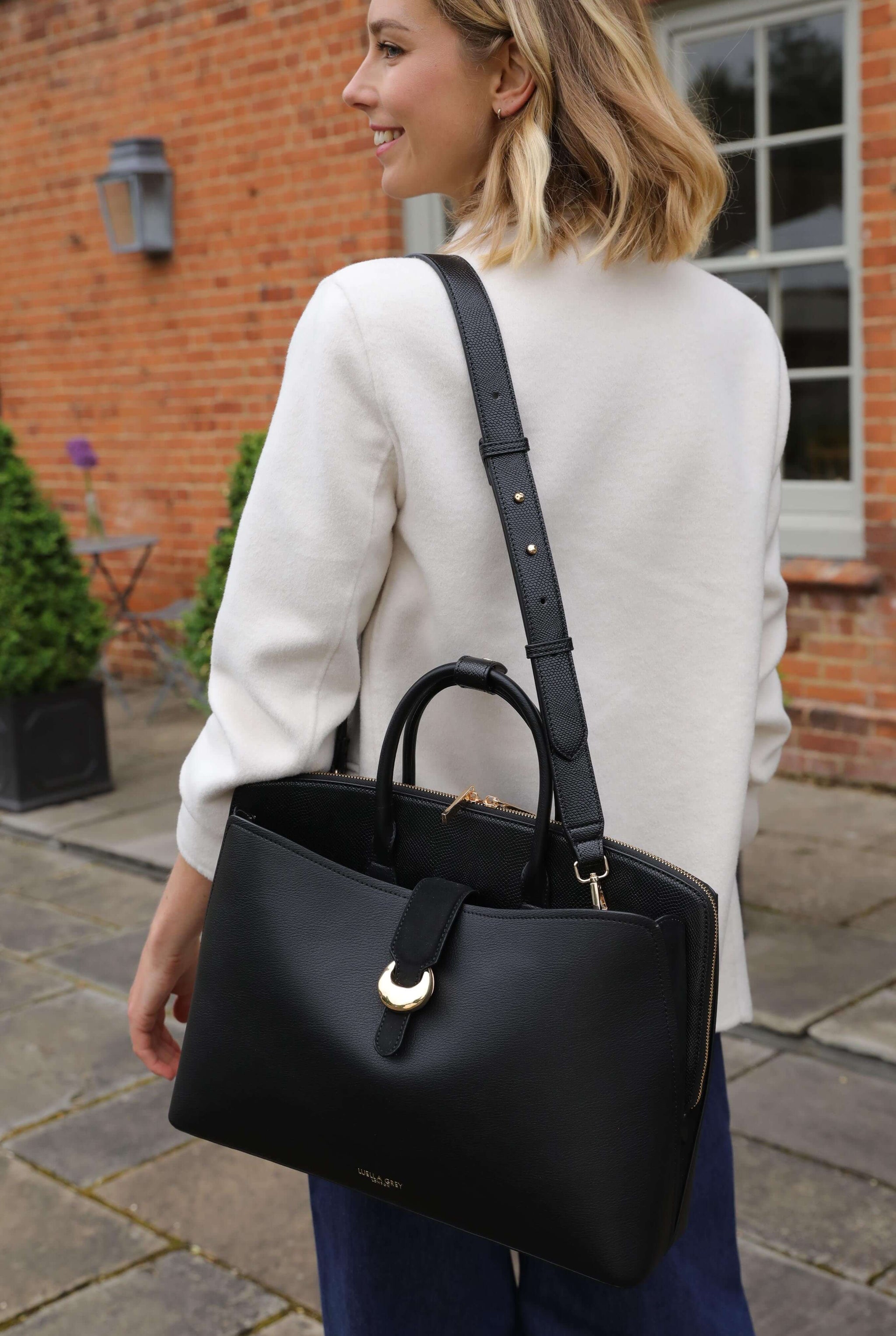 Carlotta Black Laptop Tote