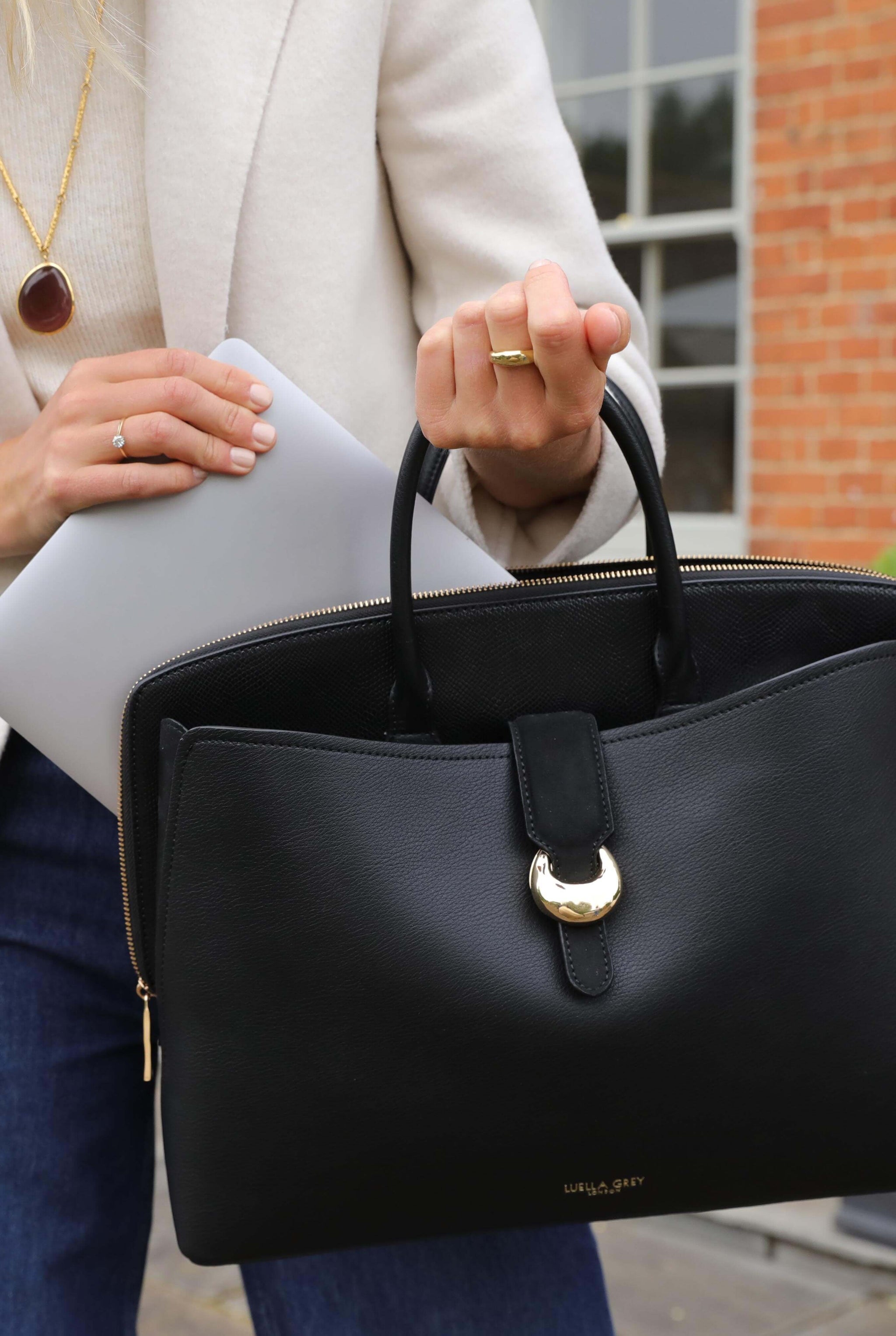 Carlotta Black Laptop Tote