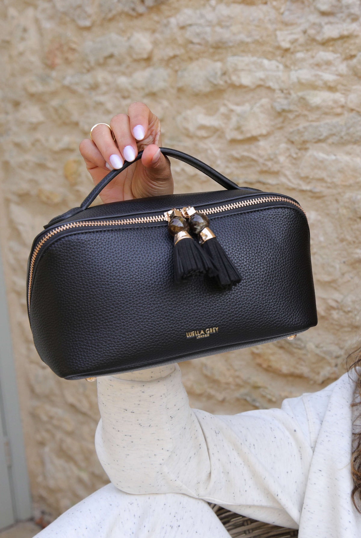 Carmel Black Make Up Pouch