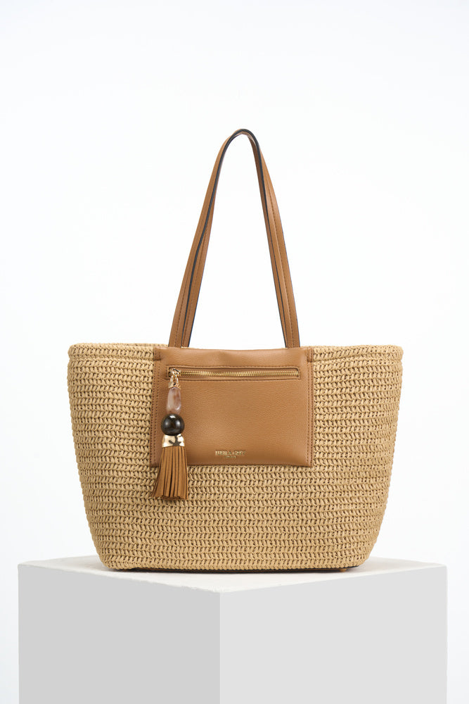 Catalina Raffia Casual Tote With Pouch