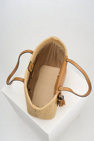 Catalina Raffia Casual Tote With Pouch