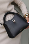 Catherine Black Woven Handle Crossbody