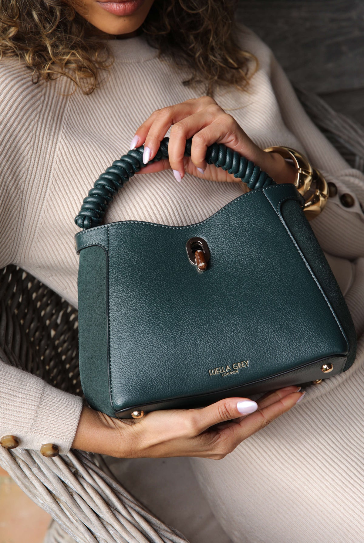 Catherine Peacock Woven Handle Crossbody