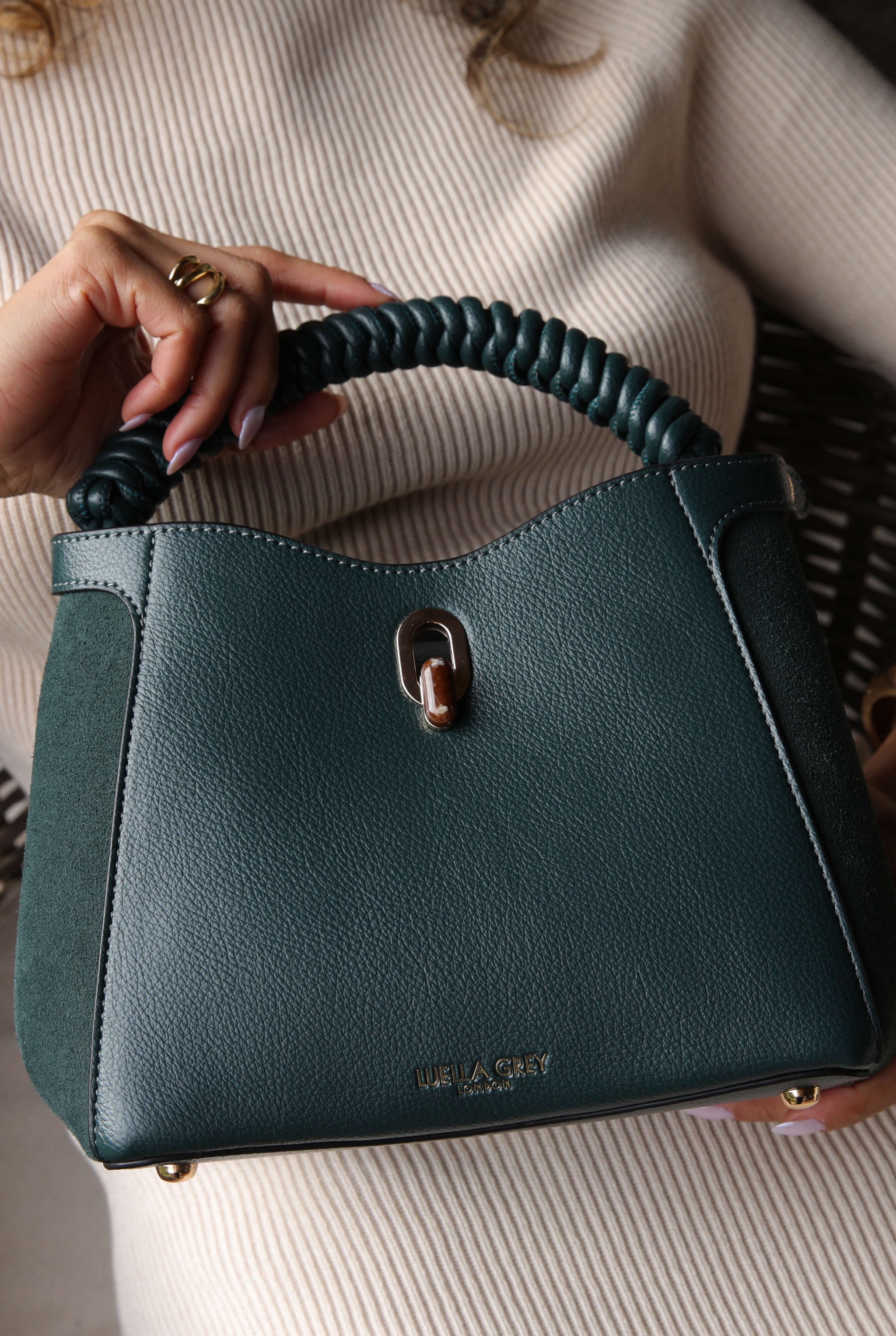 Catherine Peacock Woven Handle Crossbody