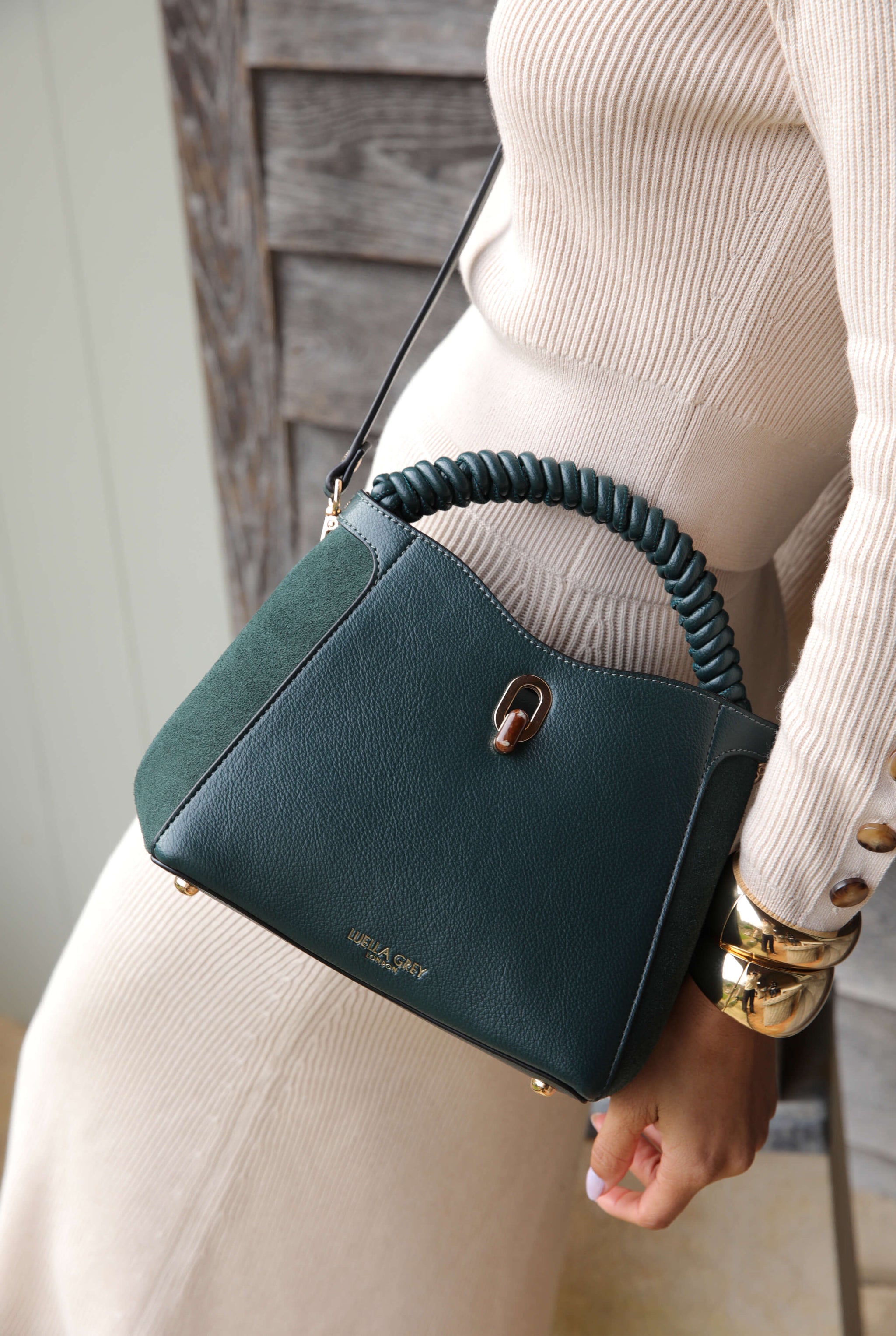 Catherine Peacock Woven Handle Crossbody
