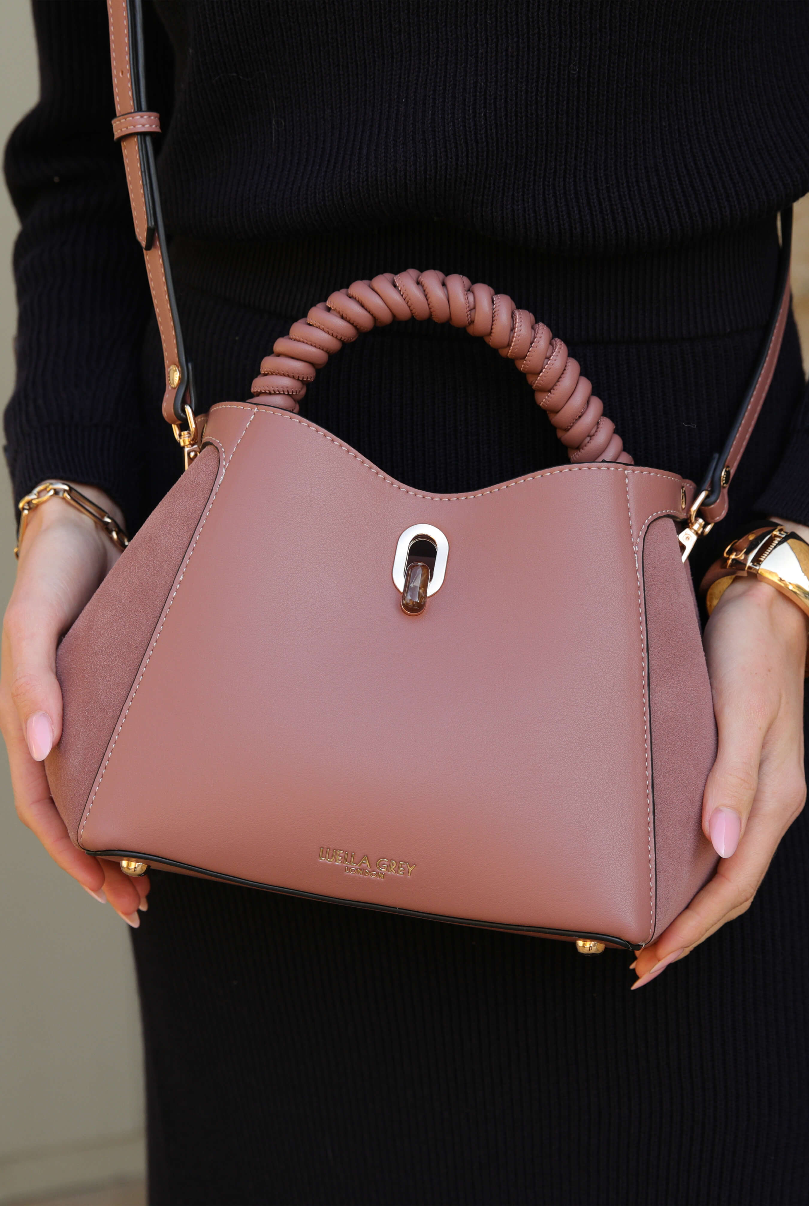 Catherine Pecan Woven Handle Crossbody – Luella Grey