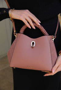 Catherine Pecan Woven Handle Crossbody