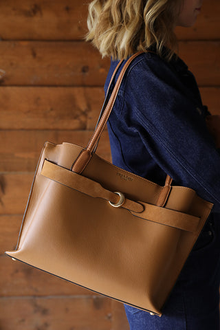 Connie Camel Laptop Tote