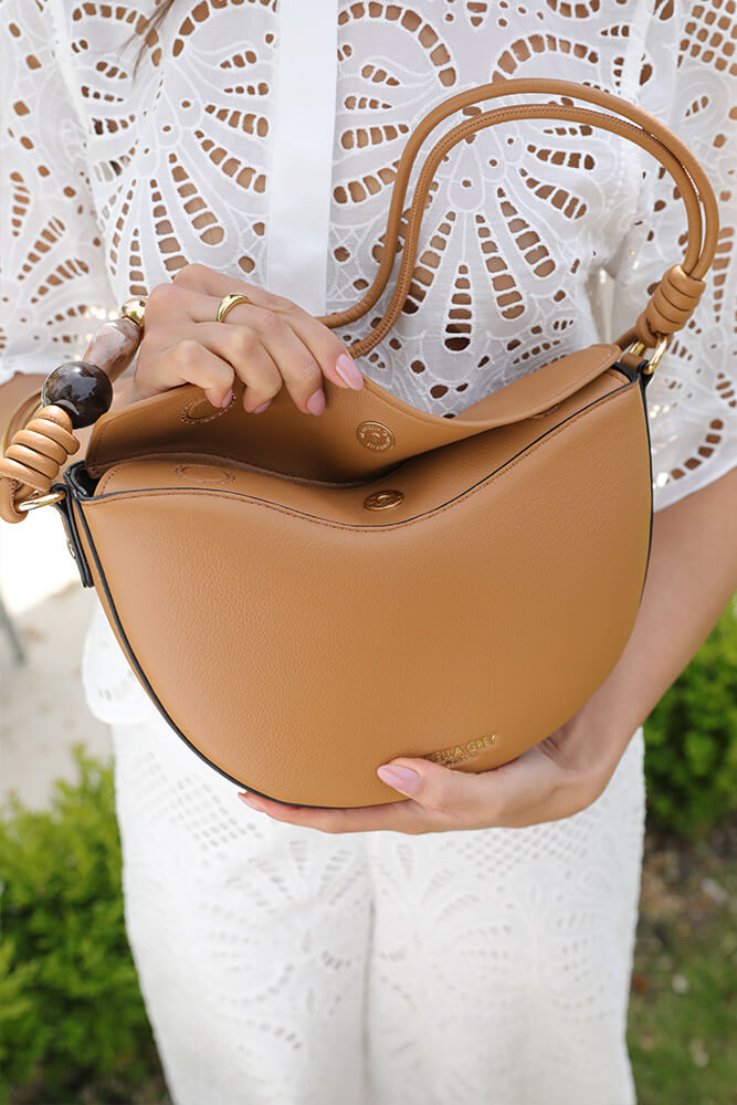 Cora Camel Saddle Crossbody
