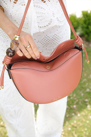Cora Tuscan Blush Saddle Crossbody