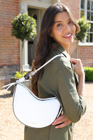 Cora White Saddle Crossbody