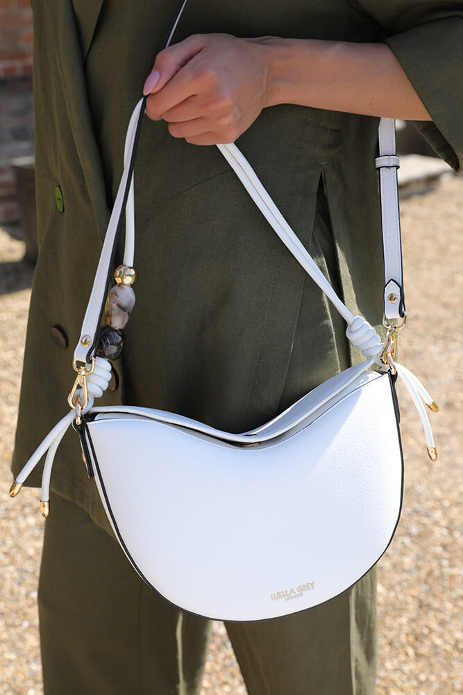 Cora White Saddle Crossbody