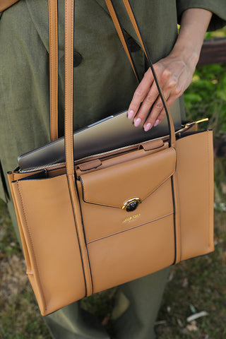 Darcy Camel Laptop Tote