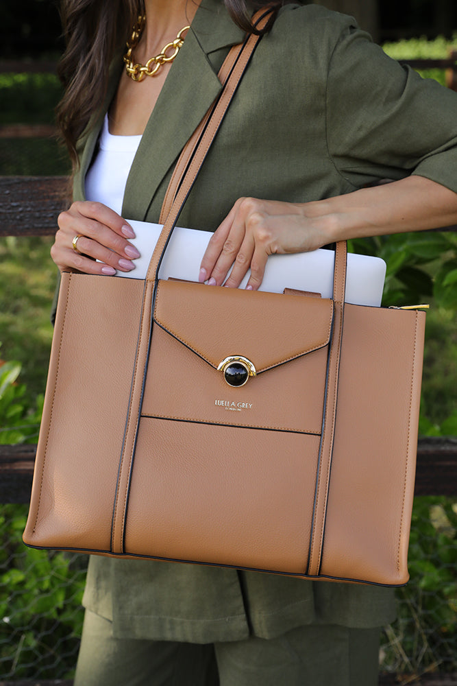 Darcy Camel Laptop Tote