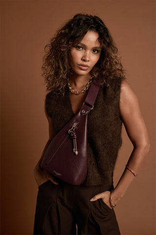 Darla Black Cherry Sling Crossbody