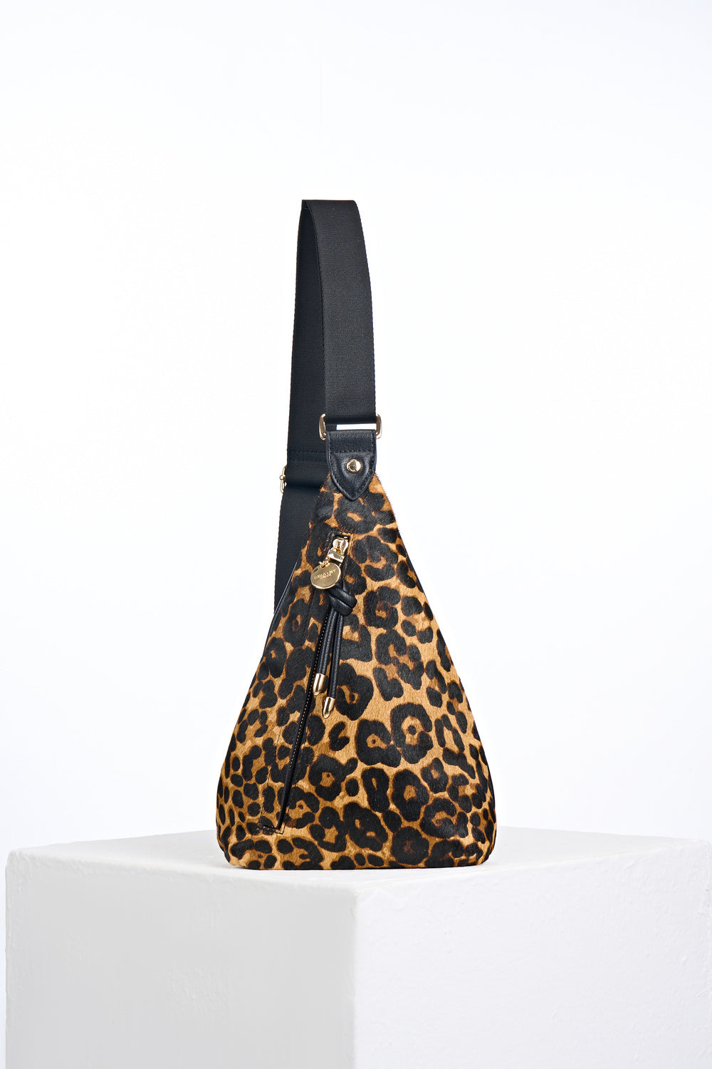 Darla Leopard Cowhide Sling Crossbody