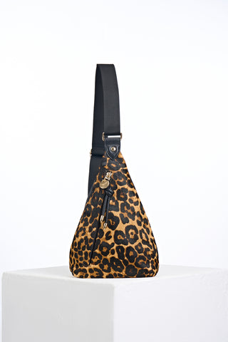 Darla Leopard Cowhide Sling Crossbody