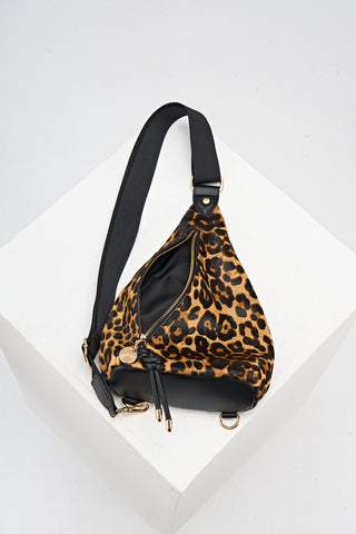 Darla Leopard Cowhide Sling Crossbody