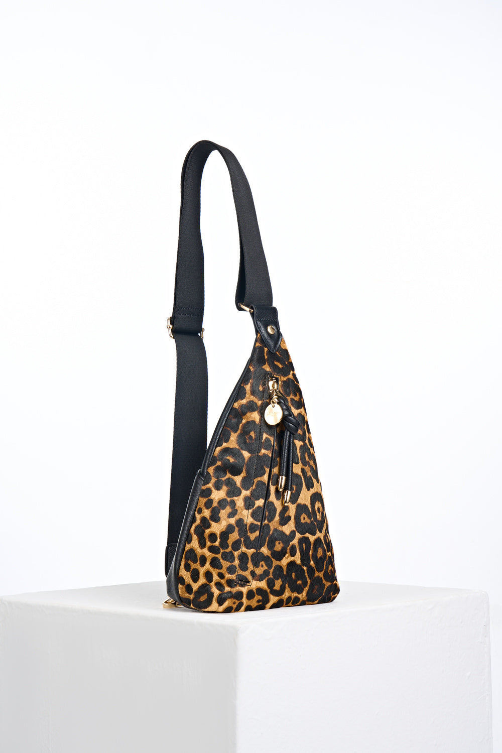 Darla Leopard Cowhide Sling Crossbody