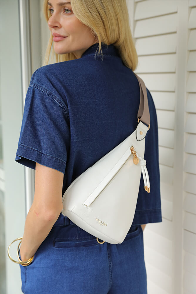 Darla White Weekend Crossbody