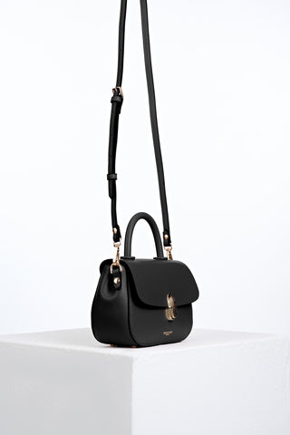 Delia Black Top Handle Crossbody