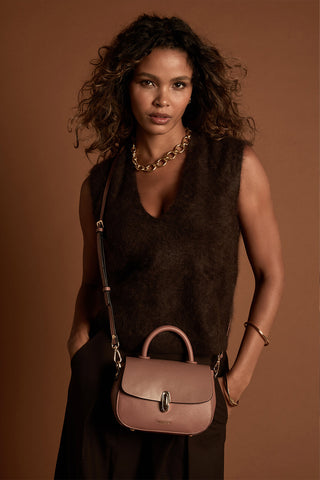 Delia Pecan Top Handle Crossbody