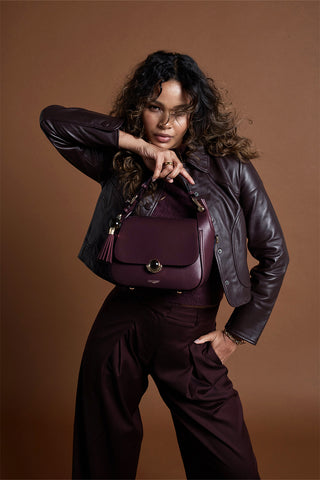 Diana Black Cherry Top Handle Crossbody