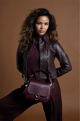 Diana Black Cherry Top Handle Crossbody