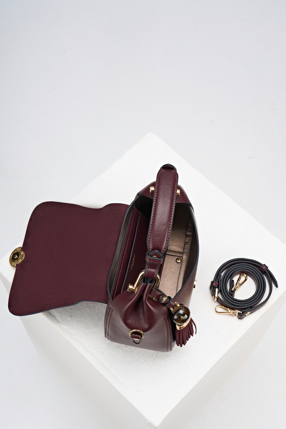 Diana Black Cherry Top Handle Crossbody