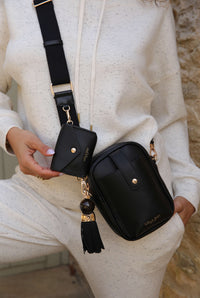 Elise Black Portrait Crossbody