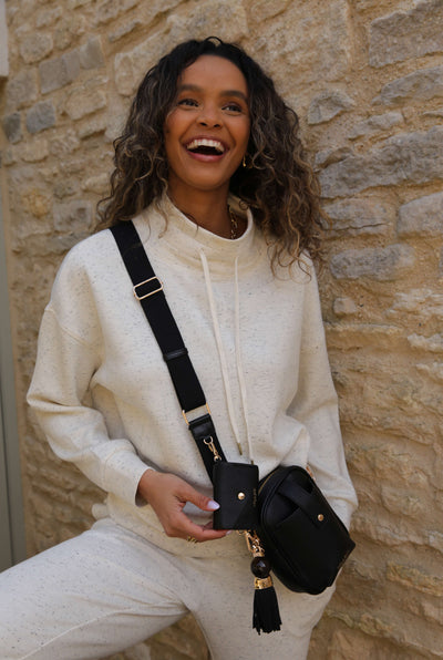 Elise Black Portrait Crossbody