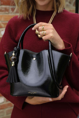 Flo Black Patent Crossbody