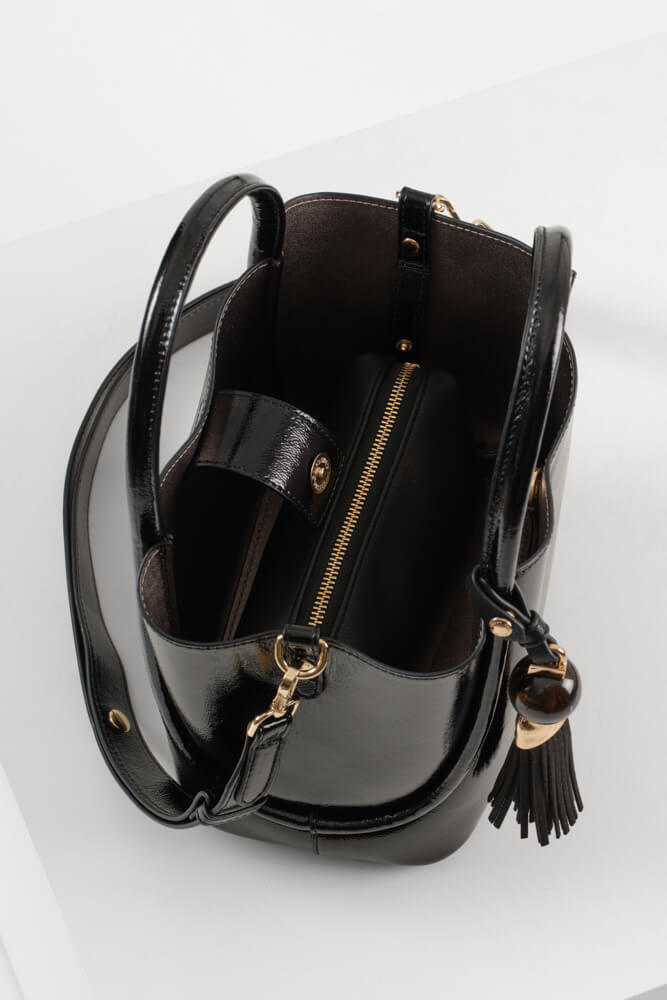 Flo Black Patent Crossbody