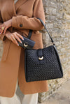 Flora Black Weave Hobo