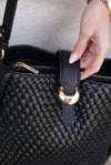 Flora Black Weave Hobo