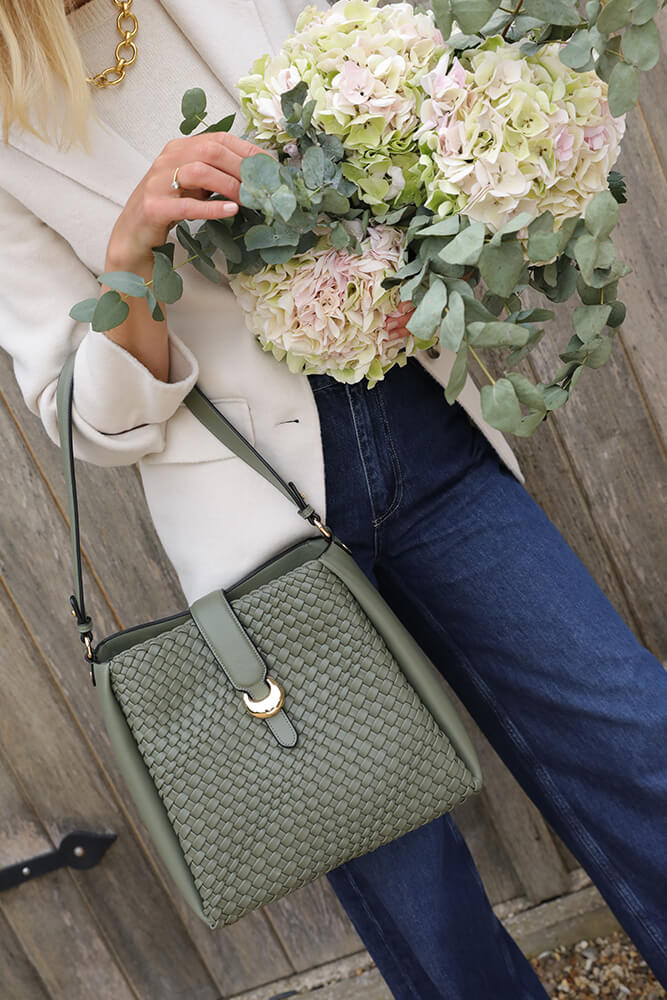 Flora Khaki Weave Hobo