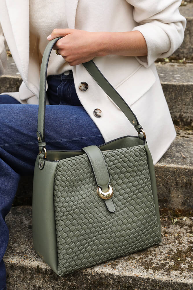 Flora Khaki Weave Hobo