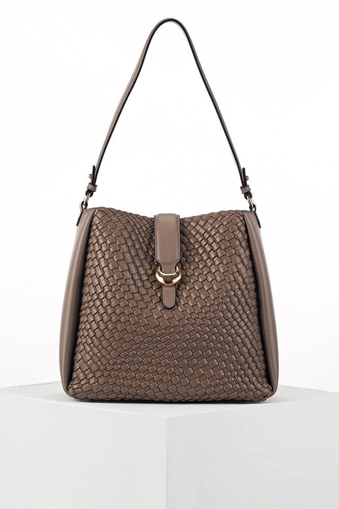 Flora Woven Hobo Tote Bag | Large Shoulder Bag with Pockets