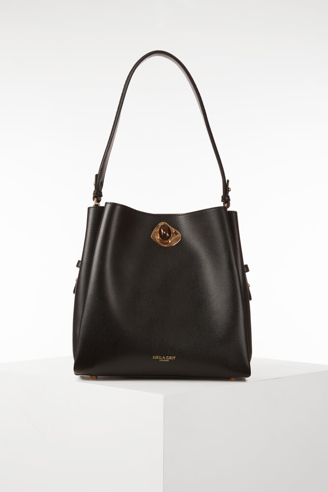 Coach Black Hobo Satchel with shops Gold Hardware